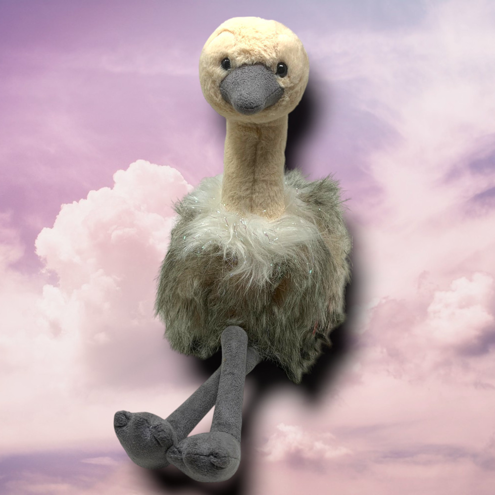 NEW Aurora Sadira the Ostrich 13" Plush Stuffed Animal Glitter Feathers NWT